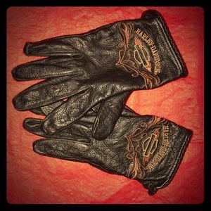 Harley-Davidson black leather gloves